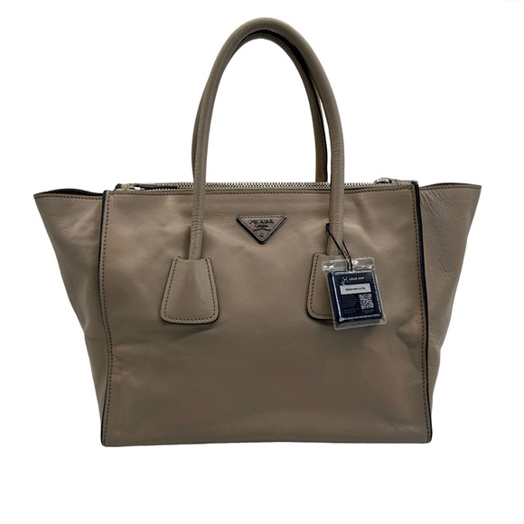 Prada Beige Leather Tote Bag - Picture 1 of 5